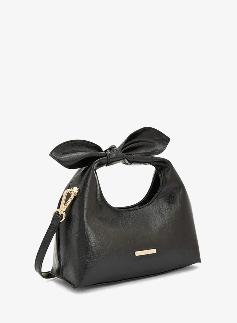 Celeste BLACK Bow Detail Crossbody Bag With Detachable Strap for Women | Best Price UAE