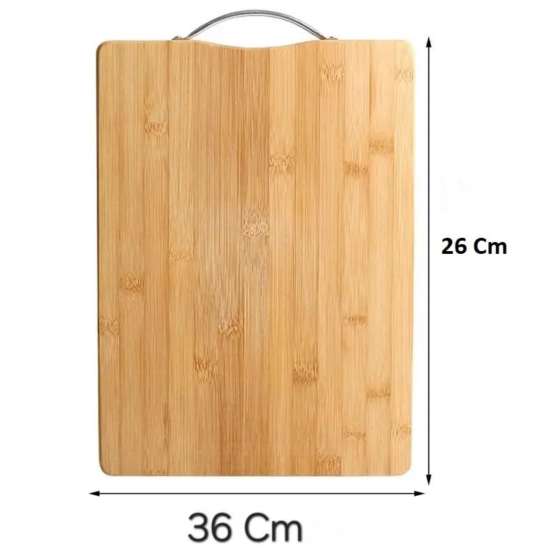 Favhome Natural Bamboo Wood Chopping Cutting Board with Handle for Kitchen VegetablesMeat Fruits Cheese BPA Free EcoFriendly AntiMicrobial 36 x 26 cm - Image 2
