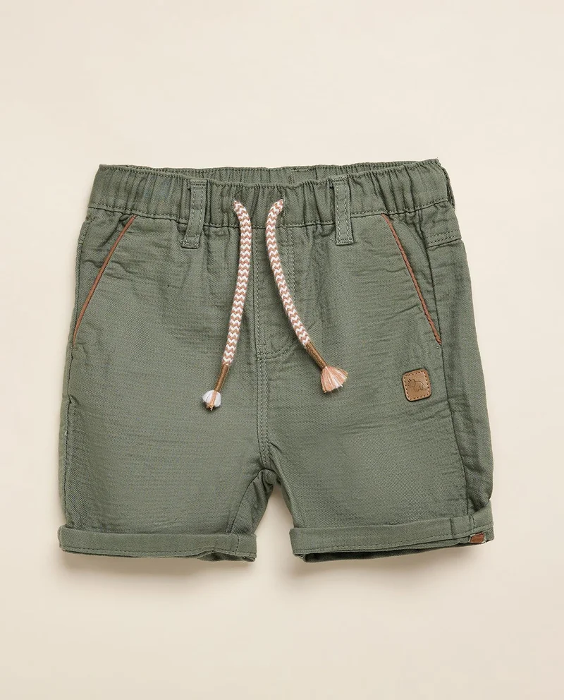 R&B Solid Shorts with Drawstring Waist