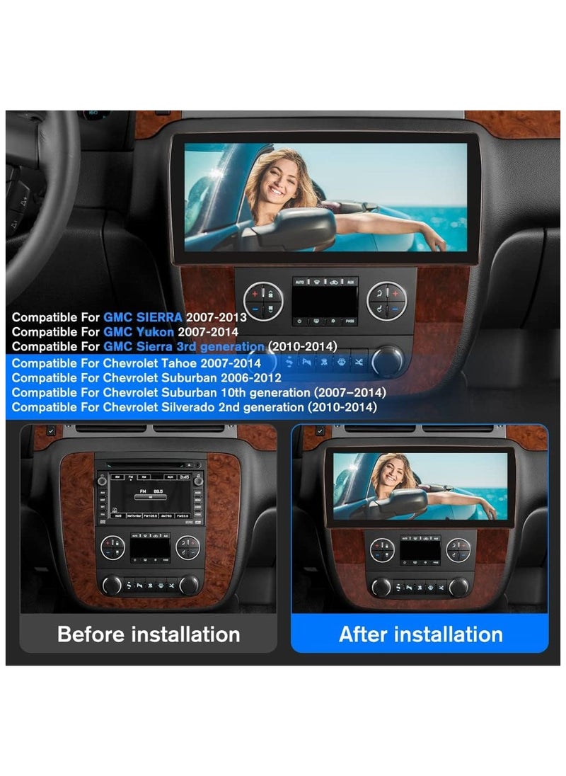 فيريكس ستيريو سيارة أندرويد لـ GMC Yukon Chevrolet Tahoe Suburban، شاشة تعمل باللمس 12.3 بوصة مع CarPlay لاسلكي Android Auto 4GB RAM واجهة سريعة 4G Sim WIFI USB AHD كاميرا متضمنة  - Image 2