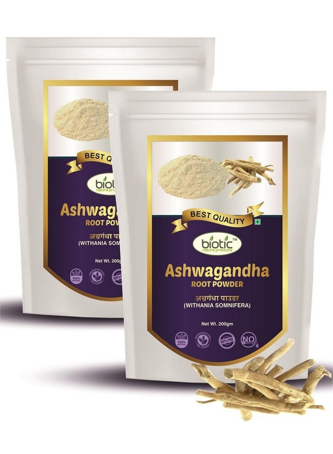 Biotic مسحوق أشواغاندا العضوي 400 جرام (ويثانيا سومنيفيرا) مسحوق أشواغاندا النقي - مسحوق جذر أشواغاندا للرجال والنساء - Image 1
