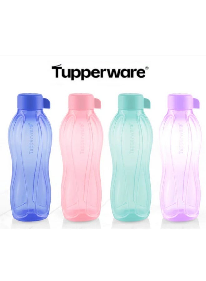 توبروير زجاجة مياه قابلة لإعادة الاستخدام من Tupperware Original - خالية من مادة BPA - مانعة للتسرب - مثالية للصالة الرياضية والمكتب والرياضة المنزلية والعمل والمدرسة، زجاجة مياه صديقة للبيئة، 500 مل، لون الصورة - مجموعة من 4 قطع - Image 1