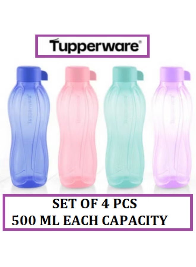 توبروير زجاجة مياه قابلة لإعادة الاستخدام من Tupperware Original - خالية من مادة BPA - مانعة للتسرب - مثالية للصالة الرياضية والمكتب والرياضة المنزلية والعمل والمدرسة، زجاجة مياه صديقة للبيئة، 500 مل، لون الصورة - مجموعة من 4 قطع - Image 1