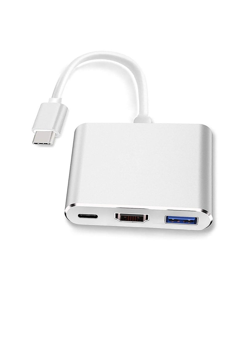 ماركة غير محددة محول USB-C الى HDMI يدعم 4K - 30Hz - كيبل من النوع C 3 في 1 لماك بوك برو 2017 - 2018 وماك واي ماك وكروم والمزيد اجهزة USB 3.0 نوع متعدد الالوان ام  - Image 1