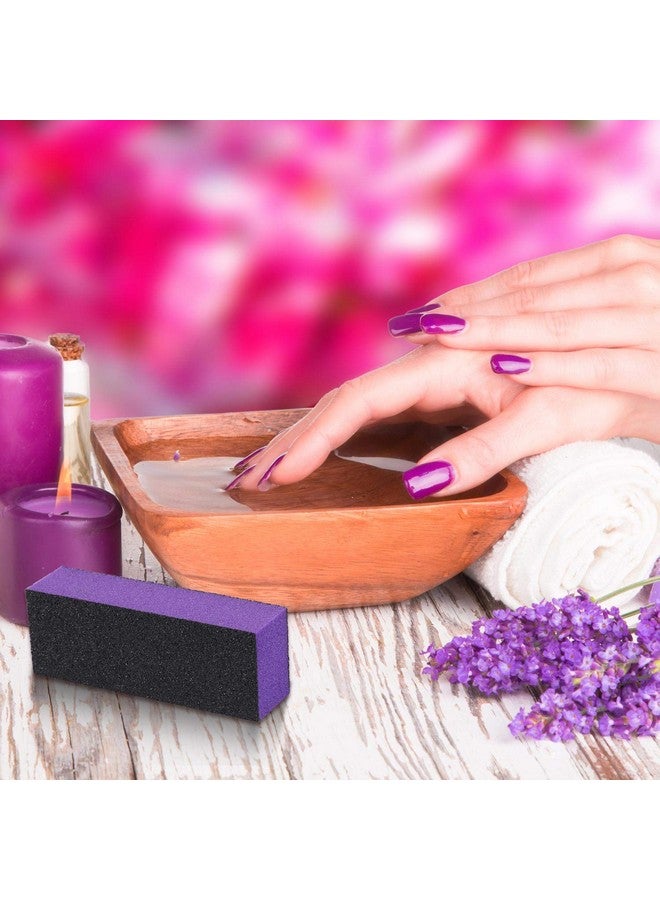 LoveBB 20 Pcs Nail Buffer Block Sponge Sanding Buffing File 80120 Grit 3 Sides Nail Files For Manicure Nail Tools (Purple Black) - Image 5