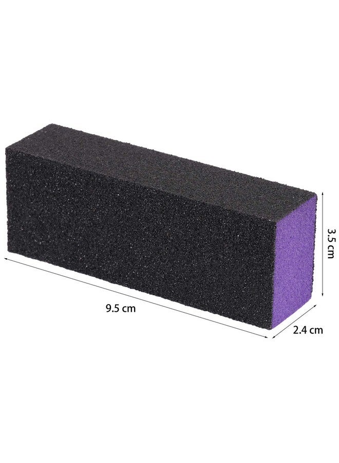 LoveBB 20 Pcs Nail Buffer Block Sponge Sanding Buffing File 80120 Grit 3 Sides Nail Files For Manicure Nail Tools (Purple Black) - Image 3