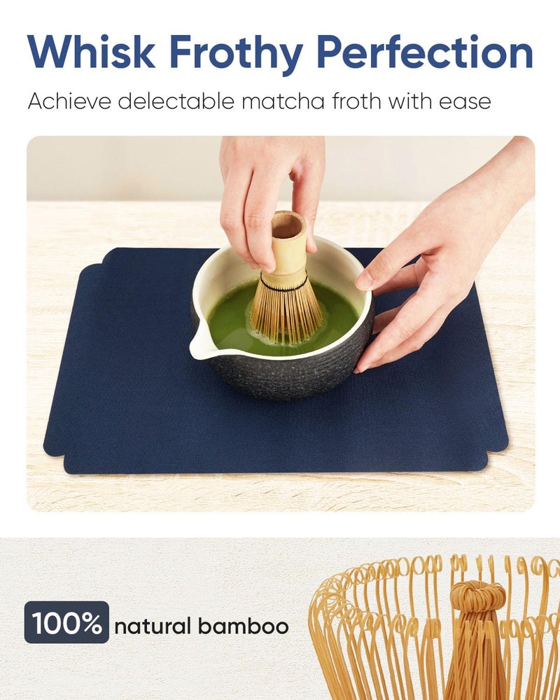 Joiish 7 Pcs Matcha Kit Set, Matcha Whisk and Bowl with Spout, Powder Sifter, Whisk Holder, Bamboo Scoop and Scoop Rest, Perfect Prepare Tools for Making Matcha Tea (Charcoal Grey) - Image 5