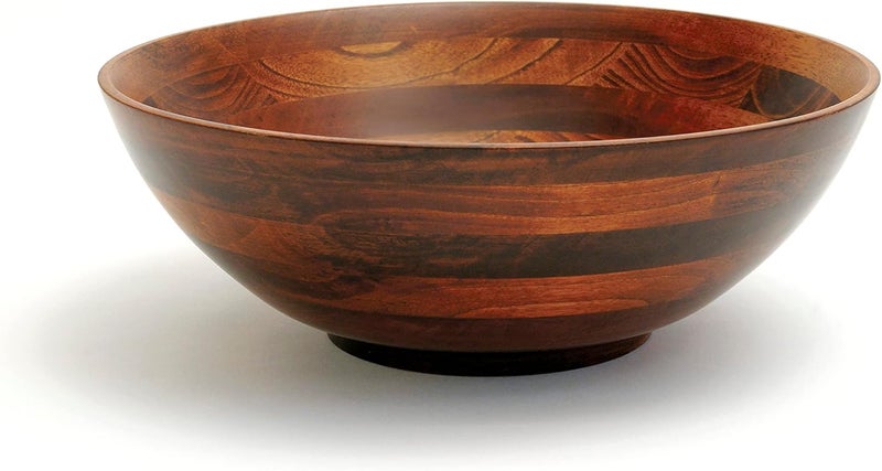 Lipper International Large Cherry Finished Footed Serving Bowl - 13.75" Diameter x 5" Height for Fruits and Salads - Image 1
