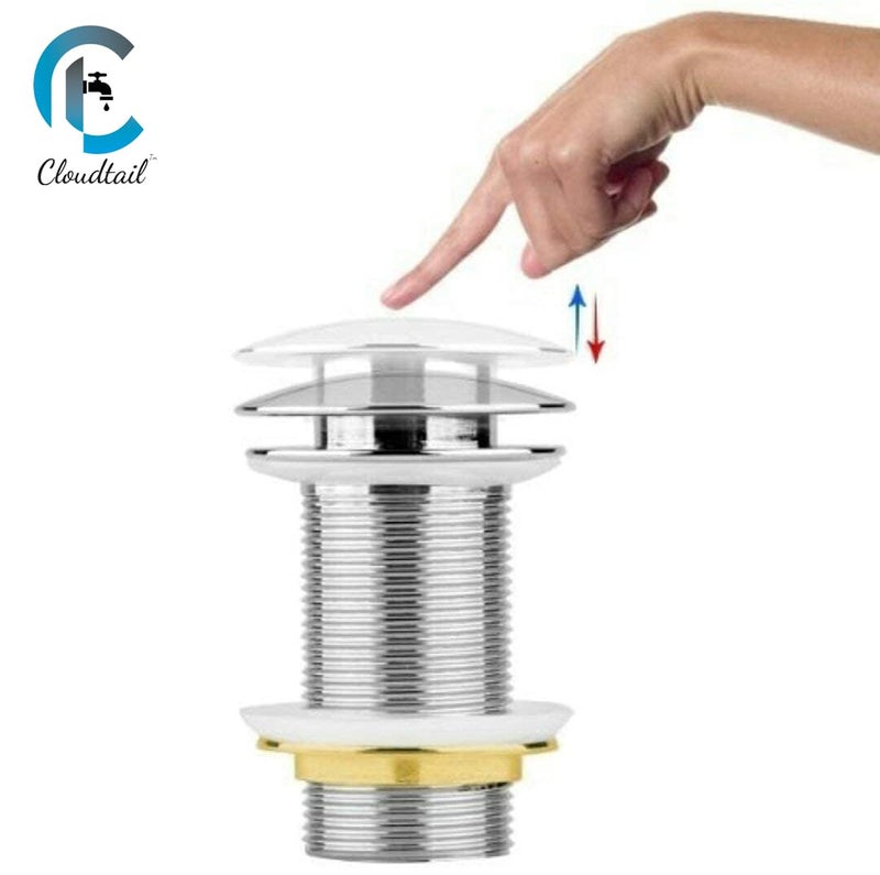 Cloudtail Pop Up Floor Coupling|Drainer Trap|6 Inch|Full Thread|Waste Coupling|Anti Cockroach Foul|Ideal For: Floor|Kitchen|Sink|Bathroom|Wash Basin|Material: Brass|Ceramic|Color: White|Set Of 1 - Image 3