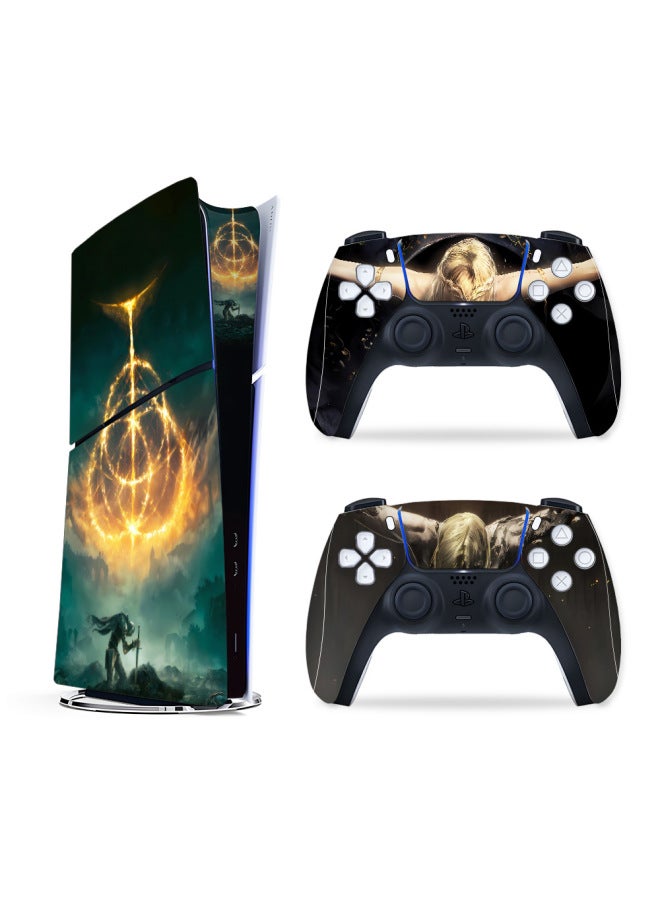 Loquat Applicable To For Sony Ps5slim Game Console Stickers Ps5slim CD-Rom Version Stickers Digital Version Protection Full Body Stickers-Color:01 - Image 3