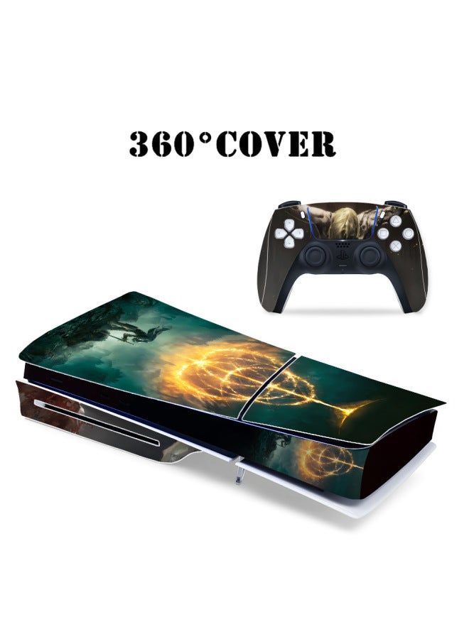 Loquat Applicable To For Sony Ps5slim Game Console Stickers Ps5slim CD-Rom Version Stickers Digital Version Protection Full Body Stickers-Color:01 - Image 4