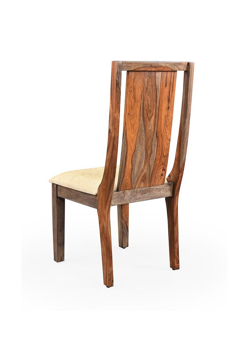 ROYALOAK Royaloak Amber Wooden Dining Chair | Sheesham Wood | Cushioned Seat | Curved Backrest | Sturdy Legs  - Image 2
