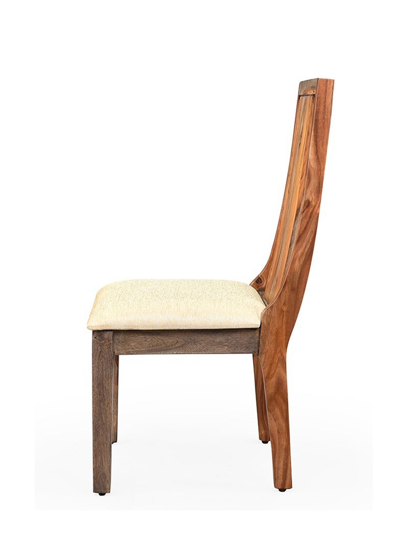 ROYALOAK Royaloak Amber Wooden Dining Chair | Sheesham Wood | Cushioned Seat | Curved Backrest | Sturdy Legs  - Image 3