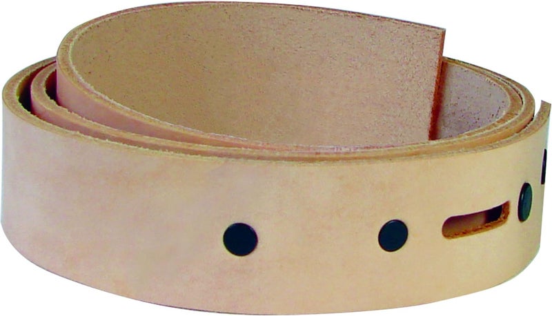 Realeather Realeather BS15000 Tooling Belt Strips Blank Leather Strap with Pre Cut Buckle Slots 15W X 42 L Natural 1Piece - Image 2