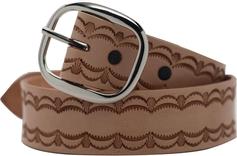 Realeather Realeather BS15000 Tooling Belt Strips Blank Leather Strap with Pre Cut Buckle Slots 15W X 42 L Natural 1Piece - Image 4
