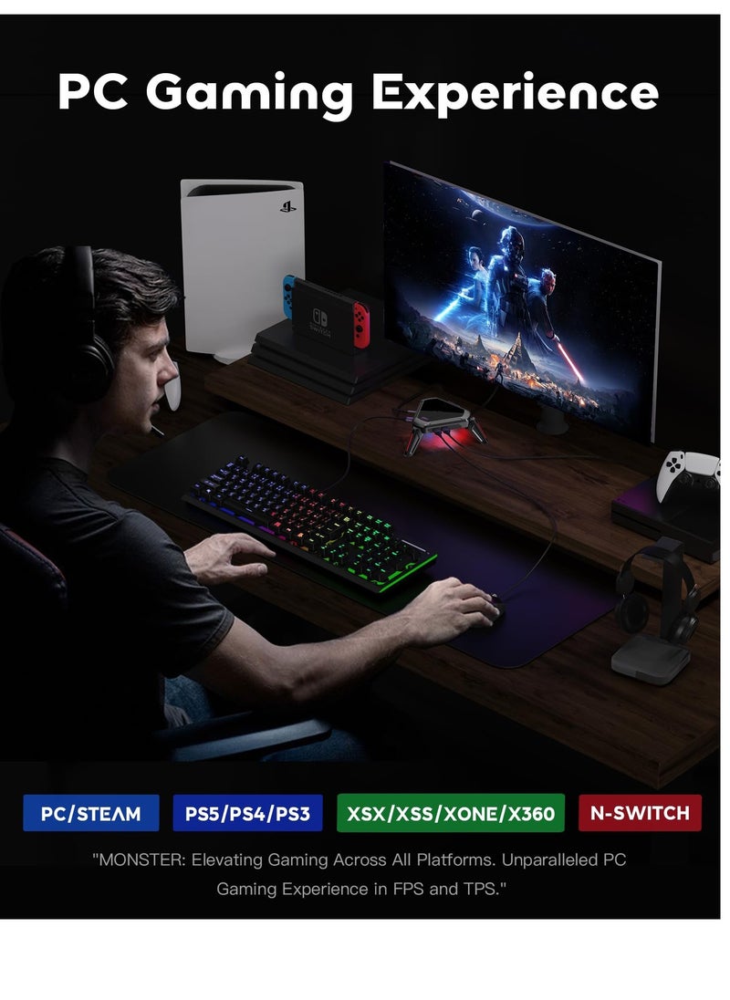 Excefore - XIM PS5 Keyboard and Mouse Adapter, Keyboard Mouse Adapter Converter for PS5/ PS4/ Xbox Series X/Xbox Series S/Xbox One/Switch/PC, Supports All PS5 Games & App Customization - Image 1