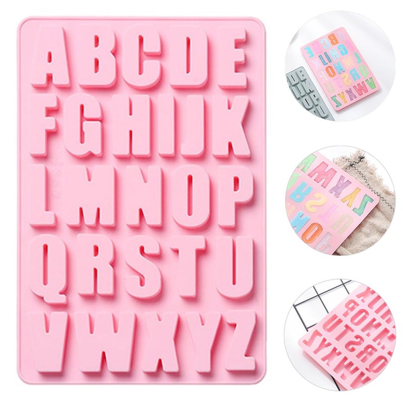 قالب خبز سيليكون وردي الأبجدية 26 تجويف صينية كيك غير لاصقة للاستخدام المنزلي DIY - Image 5