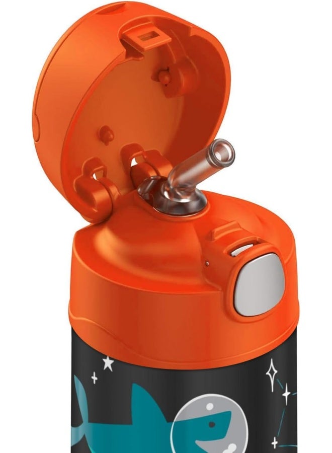 THERMOS زجاجة أطفال فانتينر من الفولاذ المقاوم للصدأ لحفلة الفضاء سعة 355 مل، F40120Au، زجاجة ماء للأطفال مع قشة، زجاجة معزولة، زجاجة ترطيب مع غطاء - Image 4