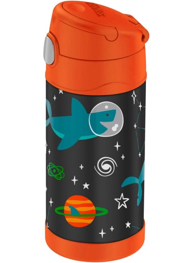 THERMOS زجاجة أطفال فانتينر من الفولاذ المقاوم للصدأ لحفلة الفضاء سعة 355 مل، F40120Au، زجاجة ماء للأطفال مع قشة، زجاجة معزولة، زجاجة ترطيب مع غطاء - Image 2