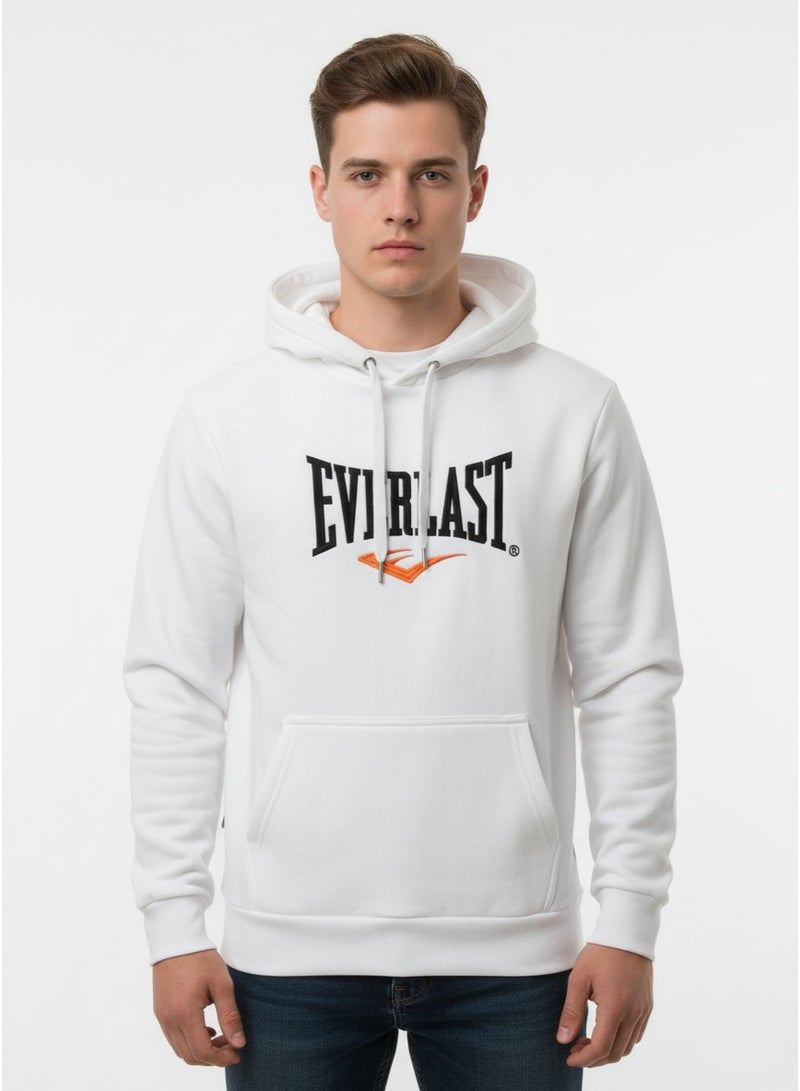 EVERLAST هودي أبيض للرجال - سترة بقلنسوة مطبوعة بشعار EVERLAST - Image 1