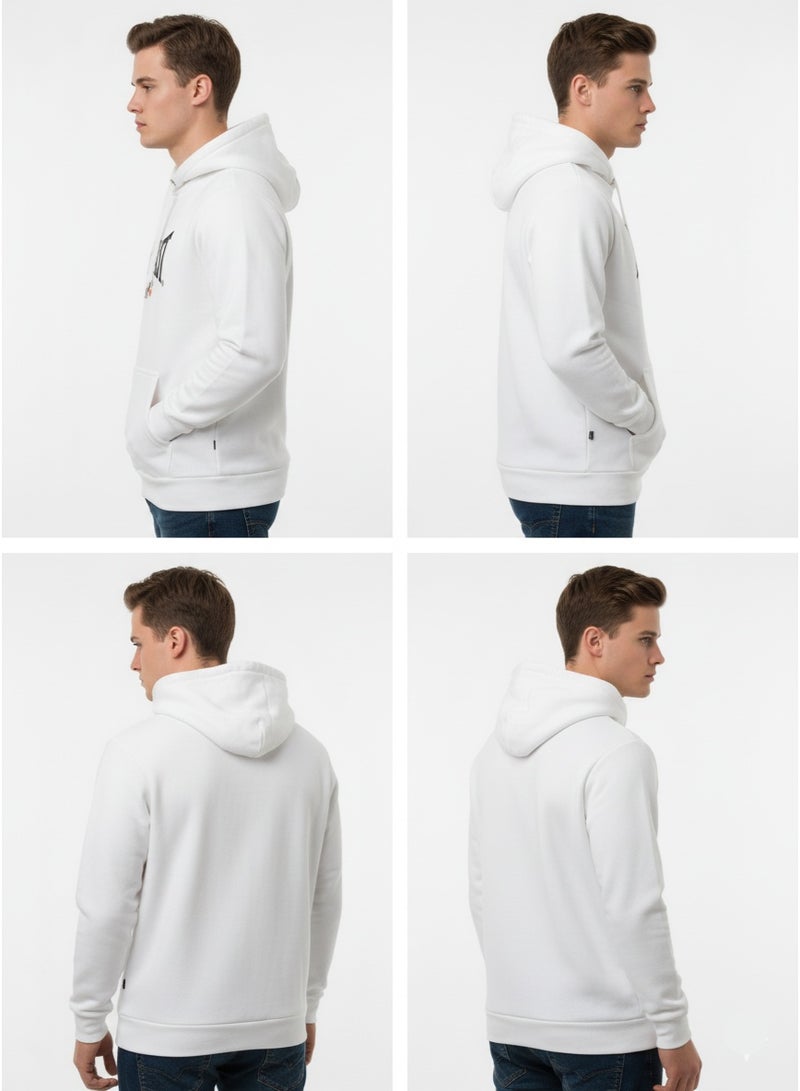 EVERLAST هودي أبيض للرجال - سترة بقلنسوة مطبوعة بشعار EVERLAST - Image 4