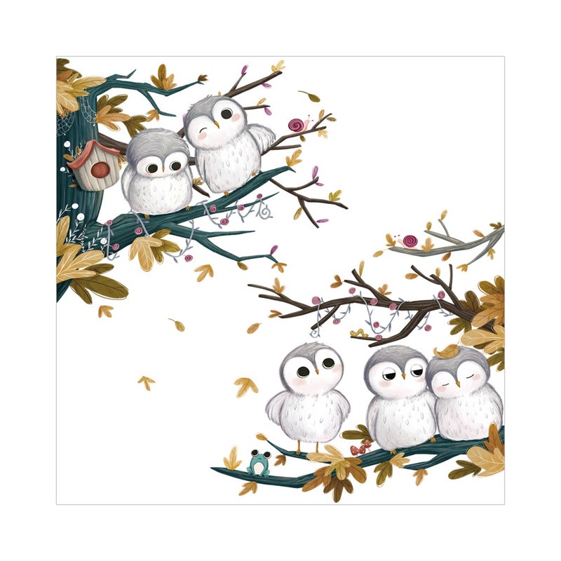 Kid Wall Decals Owl Shape Sticker Set Home Decoration Assorted Color 82x82cm Decorative 1Set - Image 1