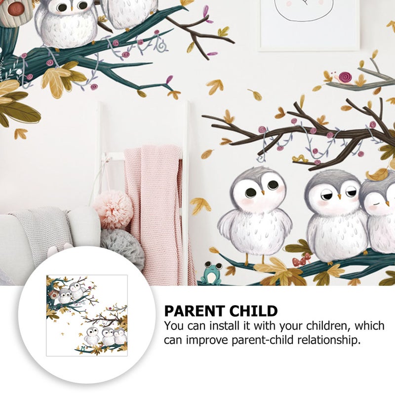 Kid Wall Decals Owl Shape Sticker Set Home Decoration Assorted Color 82x82cm Decorative 1Set - Image 4