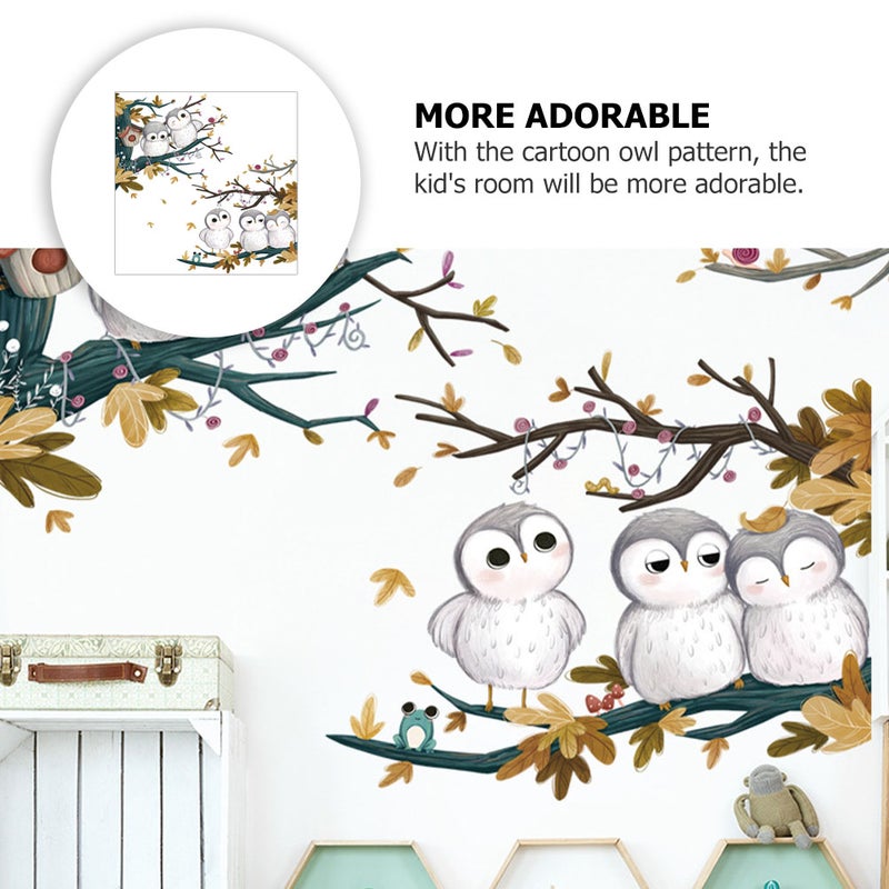 Kid Wall Decals Owl Shape Sticker Set Home Decoration Assorted Color 82x82cm Decorative 1Set - Image 5