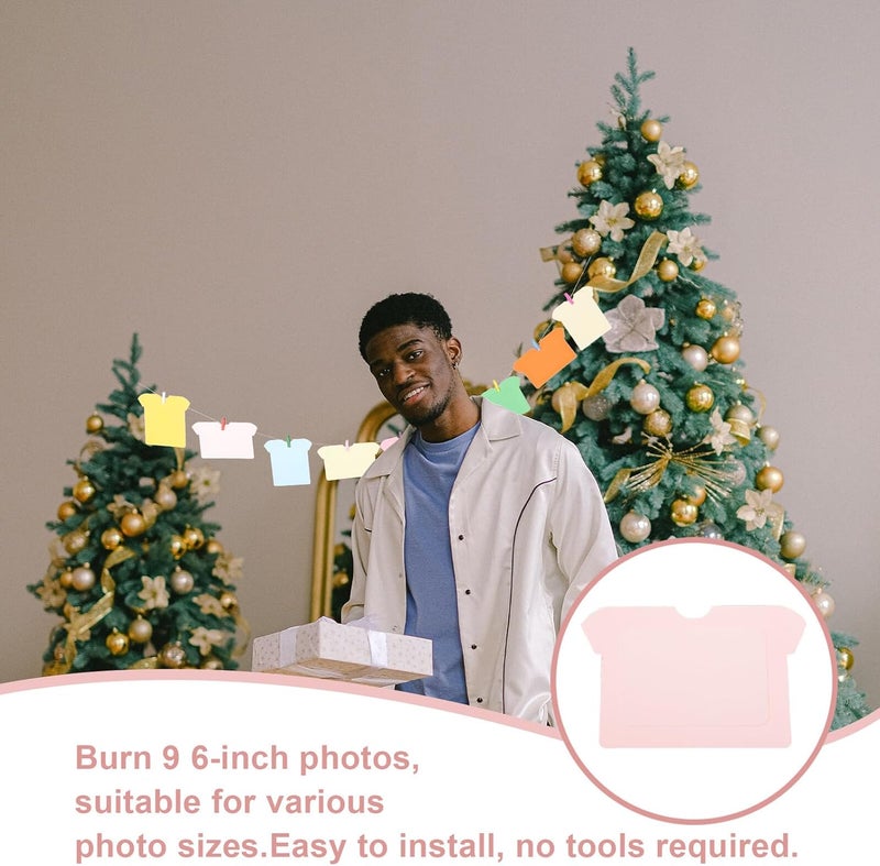 10pcs 6-inch Hanging Paper Photo Frames Set, DIY Cardboard Picture Holders for Wall and Tabletop Display, Simple Household Photo Frame for Home Décor and Party Ornament - Image 3
