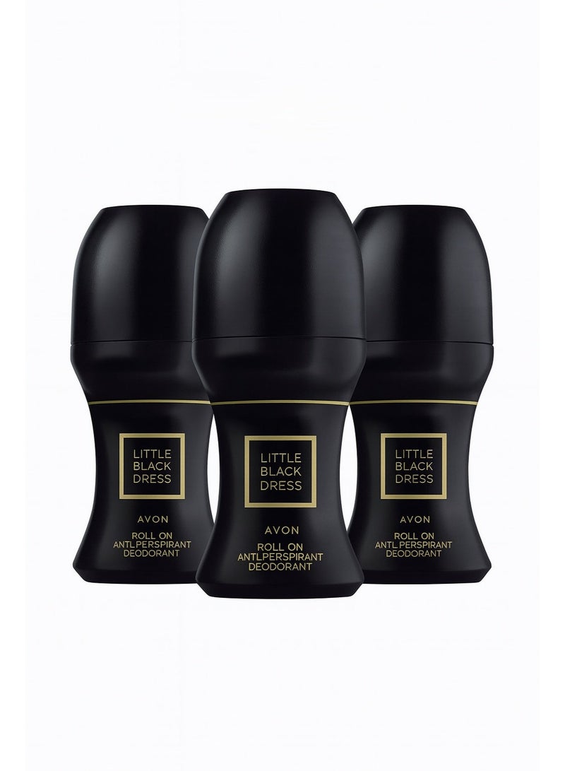 AVON مزيل العرق رول أون فستان أسود صغير - (عبوة من 3) - Image 1