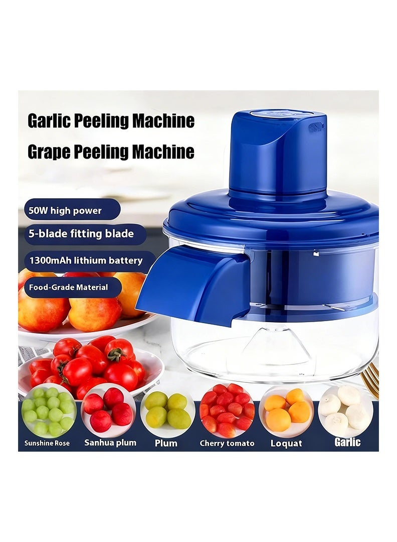 أوغر مقشرة العنب الكهربائية الآلية، آلة تقشير الثوم، أداة إزالة قشور الفاكهة للمطبخ، آلة التقشير الكهربائية الآلية، مقشرة الثوم والطماطم الكرزية القابلة لإعادة الشحن عبر منفذ USB – أداة تقشير فاكهة سريعة محمولة للعنب والثوم والطماطم – مساعد مطبخ منزلي للنزهات والتخييم والشواء - Image 2