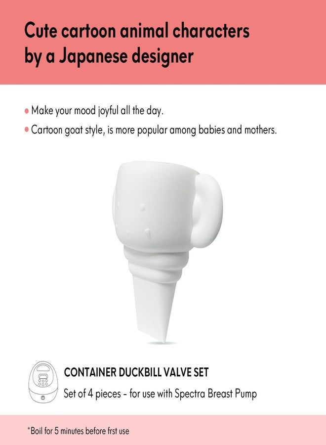 Durceler 4 Cartoon-Style Duckbill Valve & 2 Backflow Protectors Compatible with Spectra Breast Pumps, Pump Parts for Spectra S1 S2 9 Plus and SG, Pump Replacement Parts, Breast Accessories, Total 6PCS - Image 2