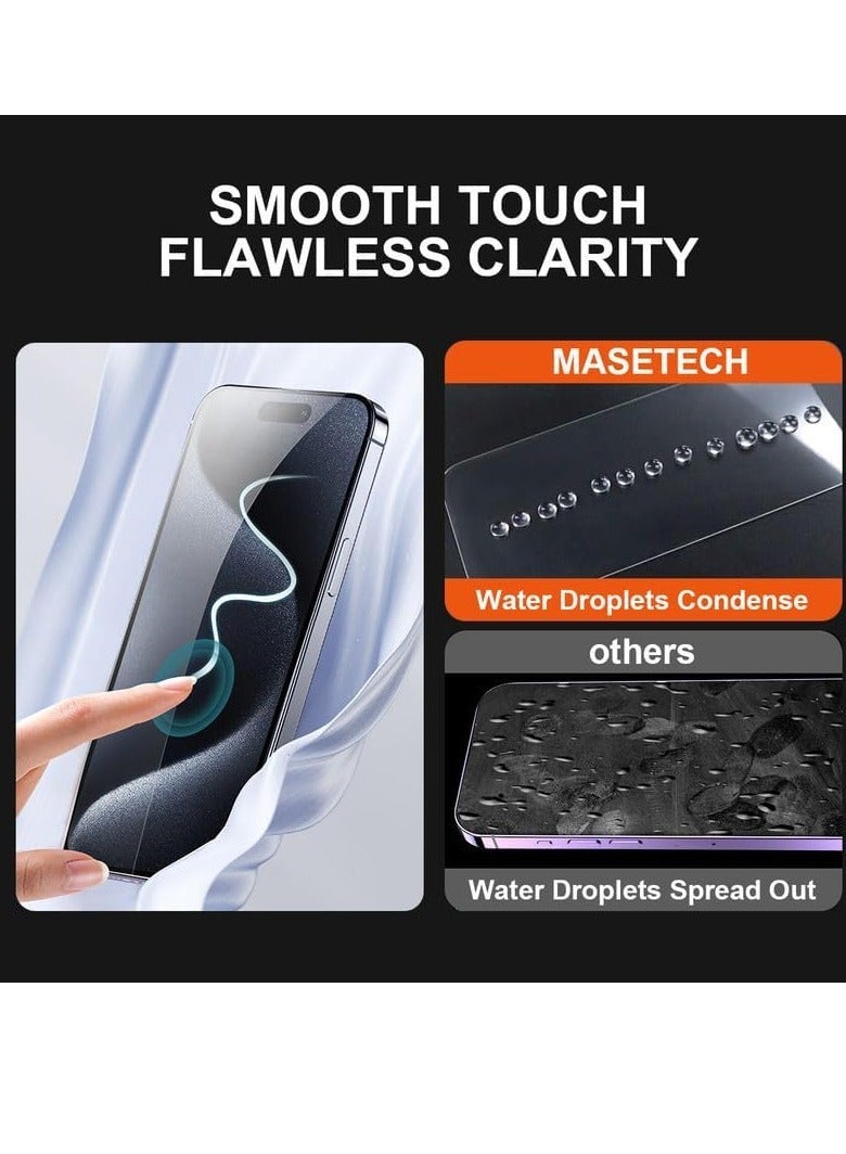 MUNTAQI 5-in-1 Clear Case for iPhone 15 Pro Max – Includes 2 Glass Screen Protectors & 2 Camera Lens Protectors - Image 5