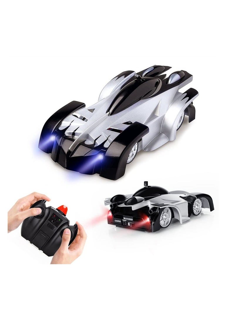 Remote Control Car,  for Kids, Rc Cars Car Toys Wall Climbing Car Dual Mode 360°Rotating Stunt Rechargeable High Speed Vehicle with LED Lights (Black and White) - Image 1