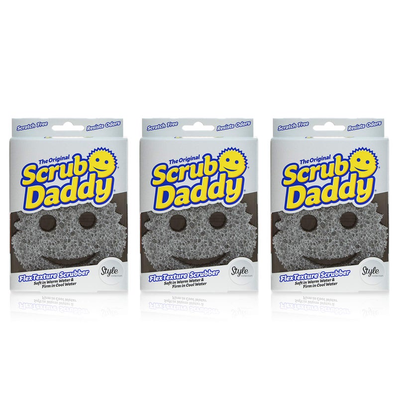 Scrub Daddy Sponge -Style Collection- Scratch-Free Scrubber for Dishes and Home, Odor Resistant, Soft in Warm Water, Firm in Cold, Deep Cleaning Kitchen and Bathroom, Dishwasher Safe, 1ct (3 Pack) - Image 1