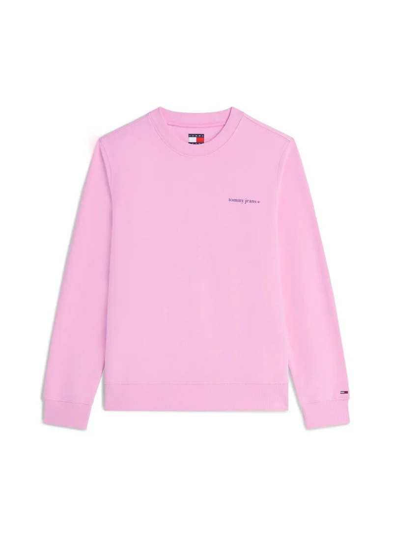 TOMMY JEANS Pink Daisy Essential Crewneck Sweatshirt for Women | Best Price UAE