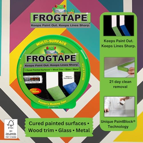 FrogTape Frog Tape Green Multi Surface Painters Masking Tape 48mm x 41.1m. Indoor Painting and Decorating for Sharp Lines and no Paint Bleed - Image 2