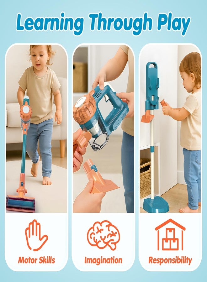 BAYMI 3-in-1 Kids Vacuum that Really Works, Toddler Toy Vacuum Cleaning Set with Working Suction, Realistic Pretend Play Gift for Boys and Girls Ages 3+ (Blue) - Image 5