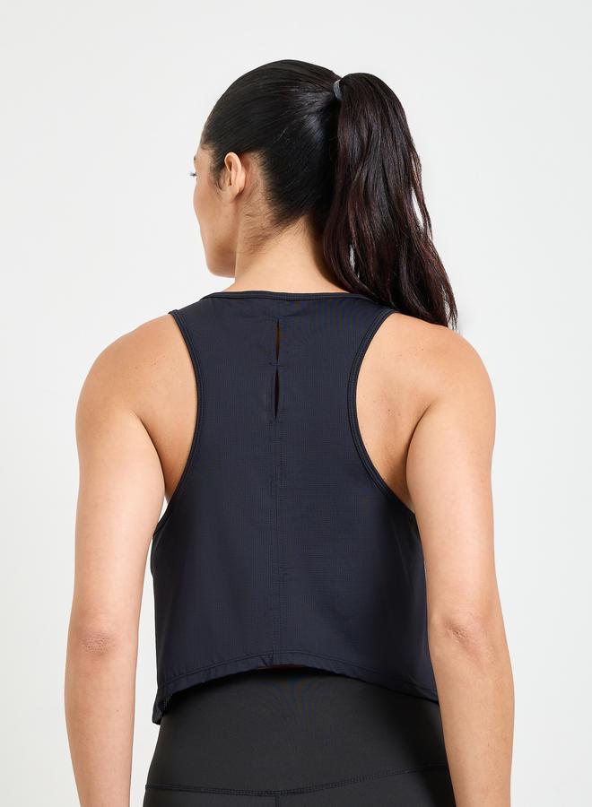 Take Two Black Solid Lightweight Active Tank Top - Image 4