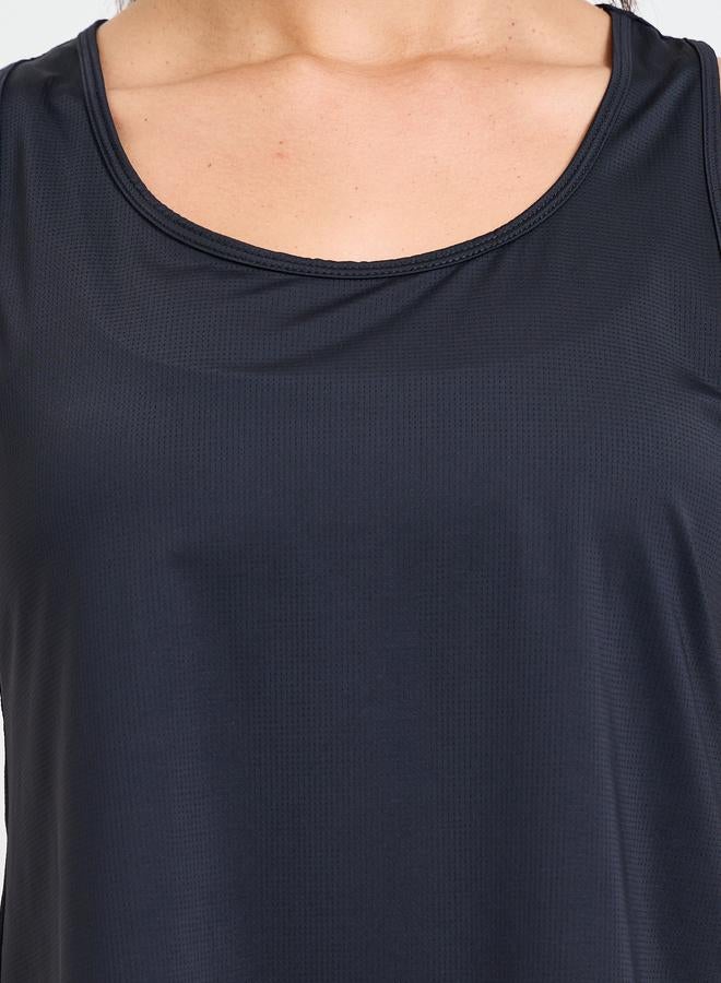 Take Two Black Solid Lightweight Active Tank Top - Image 3