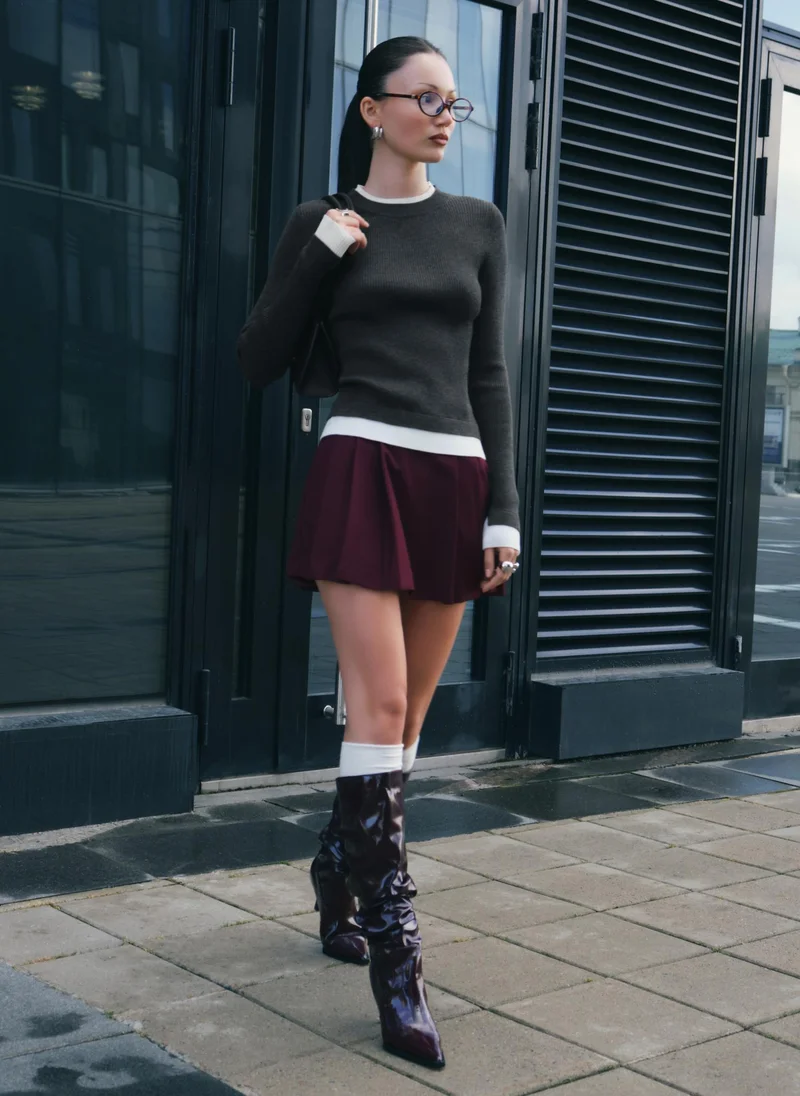 Lichi  Rib-knit longsleeve with contrasting edges for Women | Best Price UAE