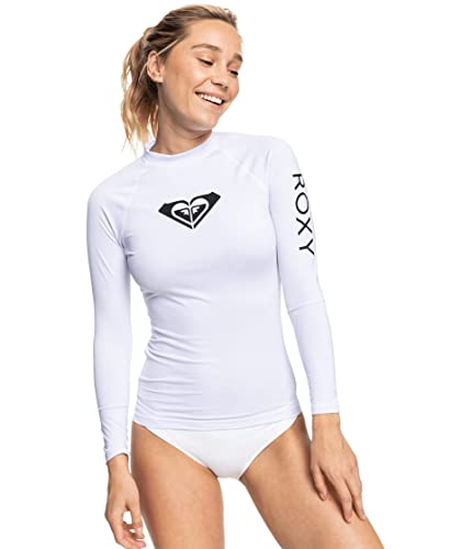 Roxy Womens Long Sleeve Compression Fit Rashguard UPF 50 Quick Dry Recycled Swim Shirt Bright White XXLarge - Image 1