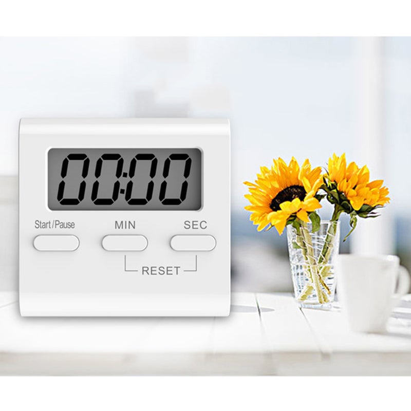 1 Pc LCD Digital Kitchen Timer Multifunctional LCD Digital Kitchen Cooking Timer Clock Down Cooking Alarm Timers (No Battery White) - Image 1