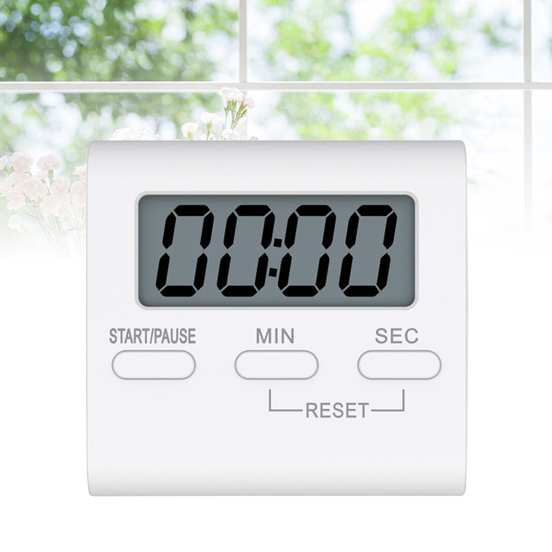1 Pc LCD Digital Kitchen Timer Multifunctional LCD Digital Kitchen Cooking Timer Clock Down Cooking Alarm Timers (No Battery White) - Image 5