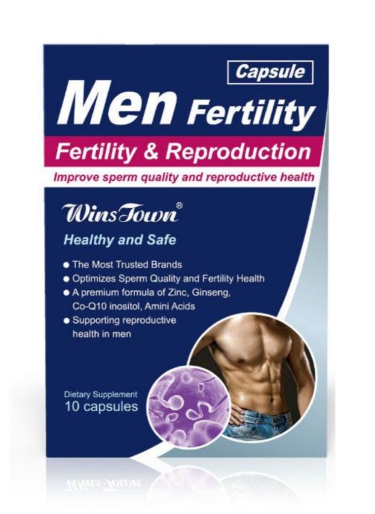 Wins Town - ﻿ Wintown Men Fertiltity Capsules，Wellman Conception Dietary Supplement - 600 mg *10 Tablets， Vitamin Blend Pills - Male Count Pre-Conception for Him - Fertility Supplements for Men ﻿ - Image 1