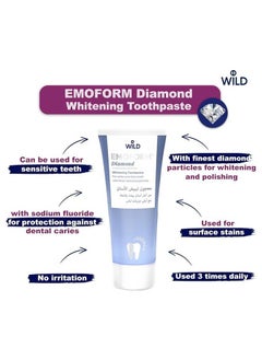 WILD Emoform Diamond Whitening Toothpaste 75ml, White and Shiny Teeth with Superfine Diamond Particles, Whitening Zahnpaste, Whitening Toothpaste, Dentifrice Blanchissant, Dentifricio Sbiancante  - Image 2