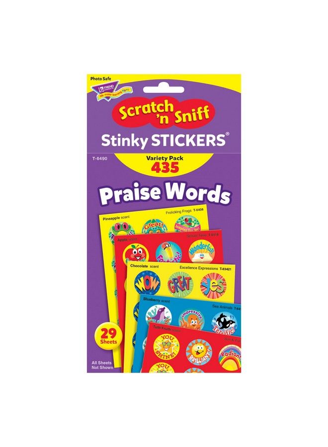 Trend Enterprises : Praise Words Scented Scratch 'N Sniff Stinky Stickers Fun For Rewards Incentives Crafts And As Collectibles 24 Different Designs 29 Sheets Included For Ages 3 And Up - Image 4