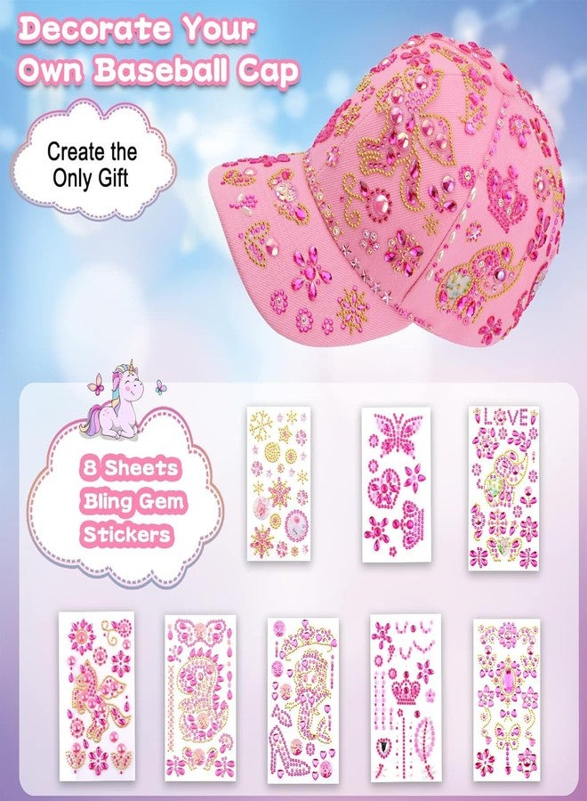 Coosilion Gifts for Girls Decorate Your Baseball Cap with 8 Sheets Unicorn Gem Stickers, Fun Arts and Crafts for Kids, Stickers Birthday Easter Gift for Girls Age 4 5 6 7 8 9 10 11 12 Years Old - Image 3