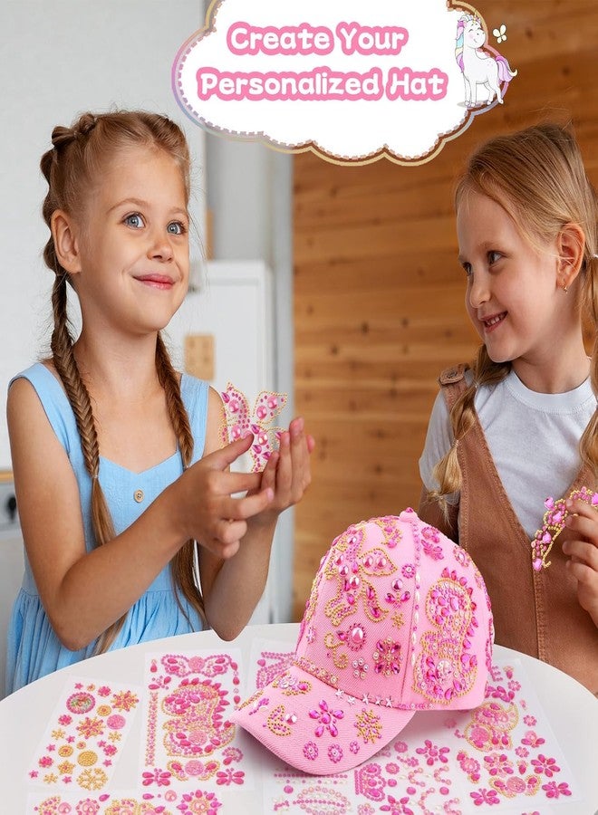 Coosilion Gifts for Girls Decorate Your Baseball Cap with 8 Sheets Unicorn Gem Stickers, Fun Arts and Crafts for Kids, Stickers Birthday Easter Gift for Girls Age 4 5 6 7 8 9 10 11 12 Years Old - Image 2