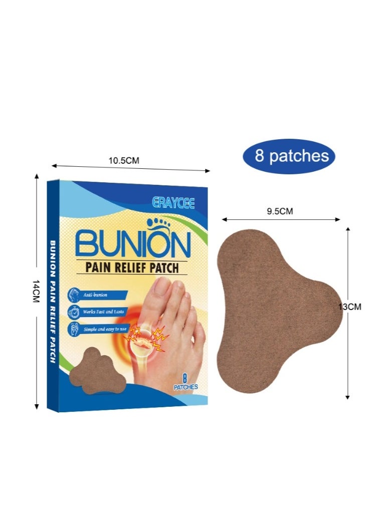 ERAYCEE - Bunion Pain Relief Patch,Strong Joints Bunion Patch,Bunion Pads,Bunion Corrector,Bunion Relief,Hallux Valgus And Overlapping Toes Naturally 8 Patch - Image 1